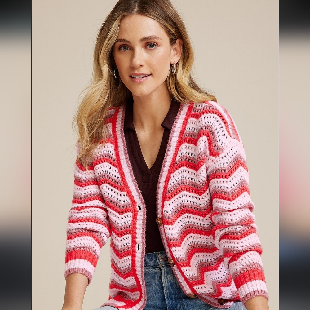 Maurices Chevron Button Down Cardigan Sweater